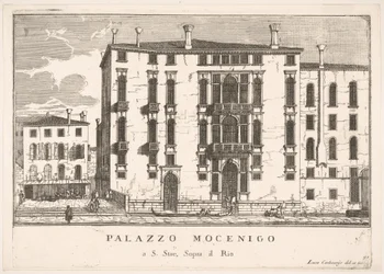 Tafel 91: Ansicht des Mocenigo-Palastes auf dem Campo San Stae, Venedig, 1703, aus Die Gebäude..., 1703