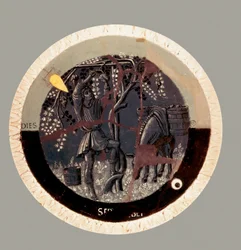 September: die Ernte, Terrakotta von Luca della Robbia