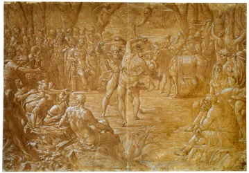 Der Kampf zwischen Entellus von Sizilien und Dares von Troja, ca. 1544