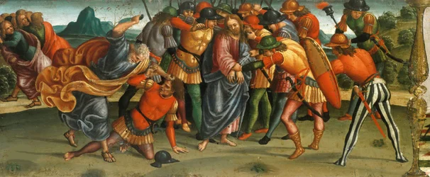 Die Gefangennahme Christi. Beweinung Christi, Predella-Tafel (1502)