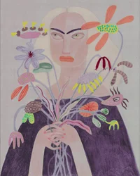 Frau mit Einzigartigen Blumen