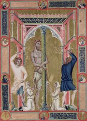 Die Geißelung Christi, aus der Mariegola de la Scuola di San Giovanni Evangelista de Venedig