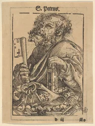 Büste des Heiligen Petrus, aus der Großen Serie der Wittenberger Reliquien, verso: Martin Luther