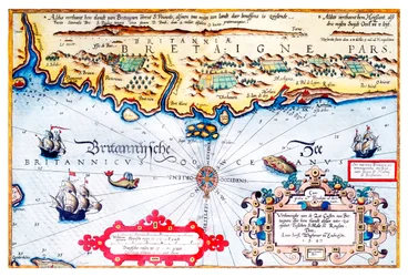 Seekarte der Bretagne-Küste