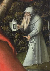 Der heilige Christophorus trägt das Christuskind