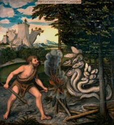 Herakles und die lernäische Hydra (aus den Arbeiten des Herkules)