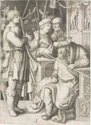 David spielt die Harfe vor Saul