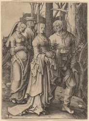 Die zwei Paare im Wald