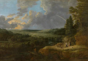 Landschaft mit Regenbogen