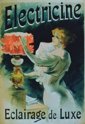 Werbeplakat für die Luxusbeleuchtung „Electricine“