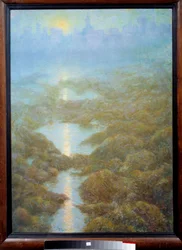 „Meine Mutter sah eines Abends die Stadt Ys (Is)“ Landschaft aus Nebel und Fluss