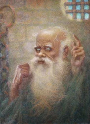 Sokrates (469-399 v. Chr.) im Gefängnis