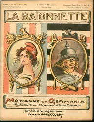 Titelblatt von „La Baionnette“, Satirisch in Farben
