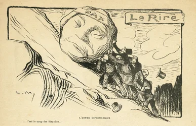 Illustration in Le Rire, 28/12/12 - diplomatische Hölle - Krieg 14-18 (Gravur)