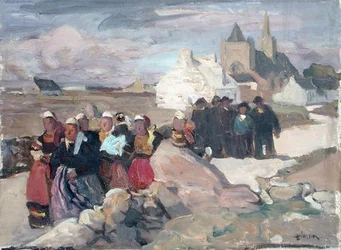 Bretonische Männer und Frauen, ca. 1909