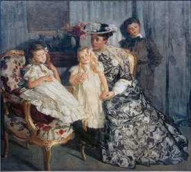 Madame Simon mit ihren Kindern