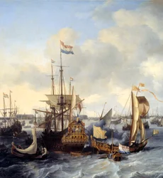 Blick auf den Hafen von Amsterdam vom Ij (Detail)