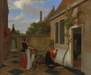 Szene in einem Innenhof, frühe 1660er Jahre