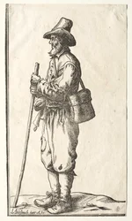 Bettler im Profil nach links