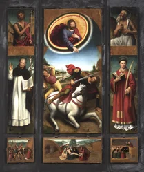 Bekehrung des Hl. Paulus mit den Heiligen Vinzenz Ferrer, Stephanus, Johannes der Täufer, Hieronymus