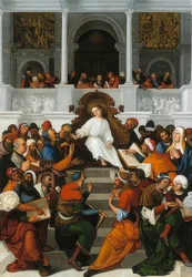 Der zwölfjährige Jesus im Tempel lehrend