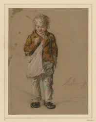 Bettelknabe mit Beutel