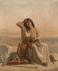 Hagar und Ismael in der Wüste