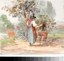 Ein Landmädchen bei Florenz (Aquarell, ca. 1825)
