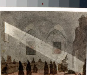 Refektorium eines Klosters (Aquarell, ca. 1825)