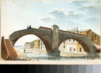Ansicht der Brücke über den Leira in Voltri, Genua