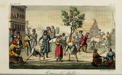 Knöchelchen. Illustration aus Il costume antico e moderno o storia del governo von Giulio Ferrario