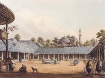 Borgas Karawanserei, Rumänien, Kupferstich