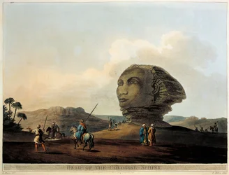 Sphinxkopf in Ägypten aus Ansichten in Ägypten von Luigi Mayer, Gravur