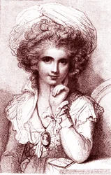 Marie COSWAY (1760-1838), englisch-italienische Malerin. Gravur von Luigi Schiavonetti (1765-1810) von R. Cosway. 1930