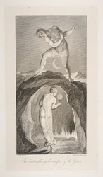 Die Seele erkundet die Tiefen des Grabes, aus Das Grab, ein Gedicht von Robert Bl..., 1. März 1813