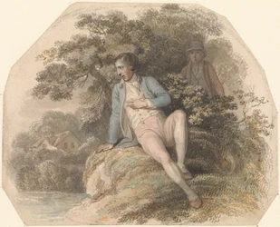 Figur in einer Landschaft