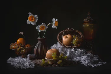 Narzissen Frucht-Stillleben