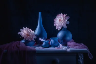 Stimmungsvolle blaue Dahlien