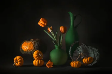 Orange-grüne Herbsternte