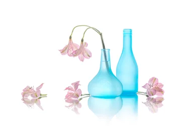 Weiche blaue Blumenvasen
