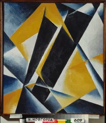 Architektonische Malerei. Gemälde von Lyubov Sergeyevna Popova (1889-1924), Öl auf Leinwand