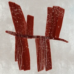Schneebedeckte rote Abstraktion