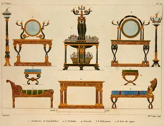 Möbeldesigns, graviert von Mme Soyer, Tafel 24 aus 