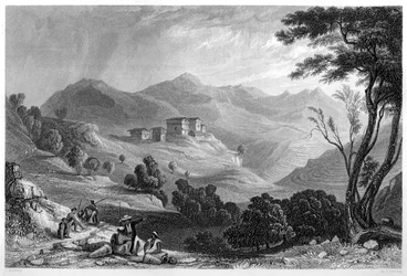 Das Dorf Naree, Indien, ca. 1860