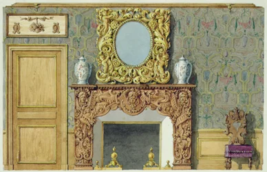 Kamin im Speisesaal in der Rue Fortunee, Haus gekauft von Balzac im Jahr 1847