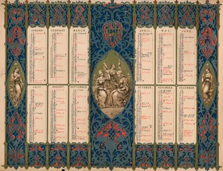 Kalender mit Heiligentagen und königlichen Geburtstagen, 1847