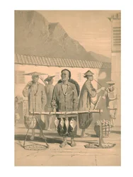 Fischhändler in Hongkong, 19. Jahrhundert