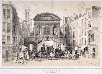 Temple Bar, London, ca. 1845
