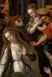 Anbetung der Könige, Triptychon, Mitteltafel (Detail)