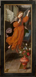 Anbetung der Könige, Triptychon, Rückseite der linken Tafel